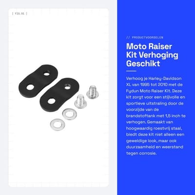 Moto Raiser Kit 1,50" - Tanklift - Roestvrij Staal - Geschikt voor Harley-Davidson XL 1995-2010 - Anticorrosie - Afmetingen 64 x 25mm - Tank Lift