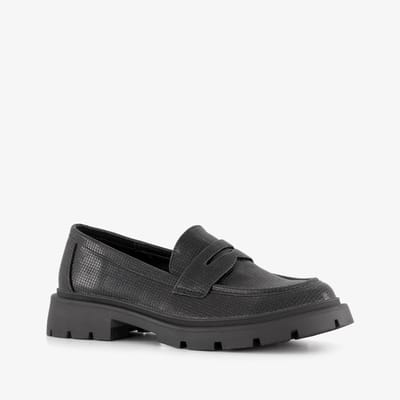 Nova dames loafers met slangenprint zwart - Maat 36