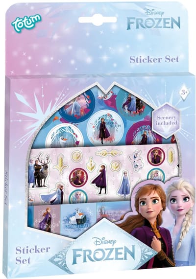 Disney Frozen Totum Sticker set 3 stickervellen en speeldecor - prinsessen Elsa Anna Olaf | creatief speelgoed meisjes knutselen vanaf 3 jaar alle leeftijden