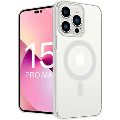 ShieldCase telefoonhoesje geschikt voor Apple iPhone 15 Pro Max siliconen hoesje met Magneet - transparant