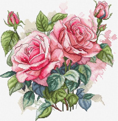Leti Stitch Pink Bloom borduren (pakket) L8093