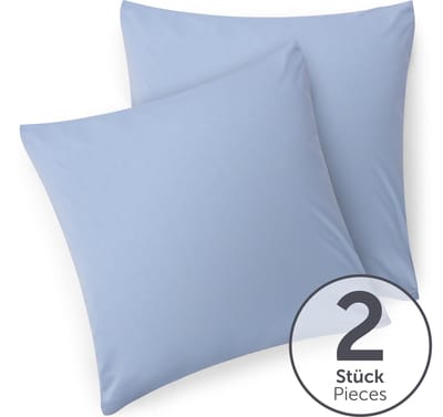 Blumtal - Set Van 2 Kussenslopen - Superzachte Premium Jersey Kussenhoes - 100% Katoen - 40 x 40 cm - Lichtblauw