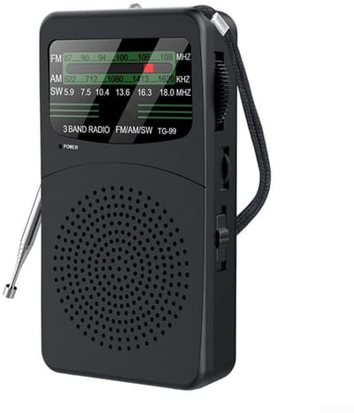 Dailygoods- Bandradio Compact - Draagbare Radio - Multiband-ontvangst - 3 W Luidspreker - Krachtig Geluid - 12,9 x 7 x 3,4 cm