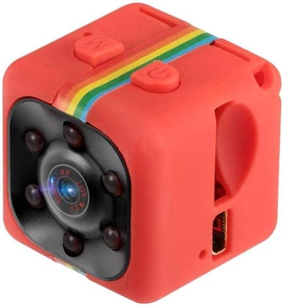 Mini Camera, Camera HD Audio- en Video-opname, Beveiligingscamera, Camera voor Kleine Honden, Nanny Cam, Babyfoon, Huisbeveiligingscamera, Nachtbewegingsdetectie (rood)