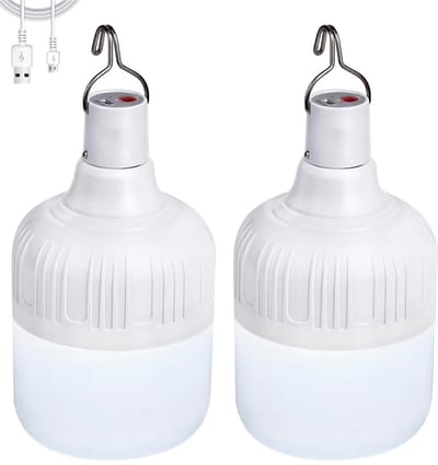 Noodverlichting stroomuitval-Twee Noodverlichting-1000mAh noodlamp met 600 lumen - Waterdichte LED 30W noodlamp - 5 verlichtingsstanden - Geschikt voor noodgevallen, wandelen, vissen, kamperen, tuinieren, barbecueën, enz.