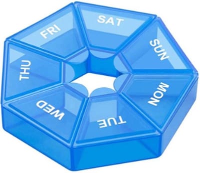 Pillendoos - Pillenbakje - 7 Dagen - Pillen Organizer - Medicijn Doosje - 7 vakjes - Blauw