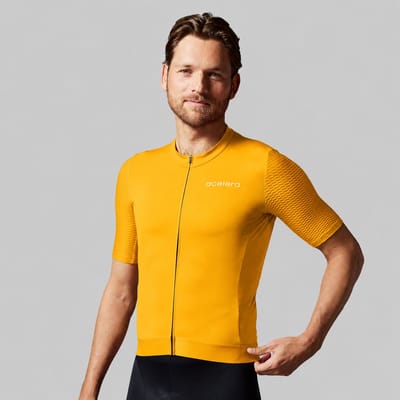 Acelera Intermediate Wielershirt - Fietsshirt Heren Korte Mouw - Wielrenshirt - Fietskleding - Geel - Maat M