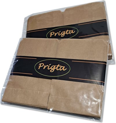 Prigta - 200 x Papieren zakjes / cadeauzakjes - Bruin - 10x16 cm - geschenkzakjes papier - loonzakjes
