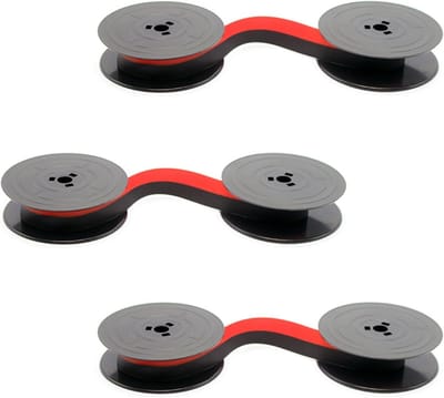 Set van 3 Inktlinten voor Typemachines in Zwart/Rood - Nylon Typewriter Tape Geschikt voor Klassieke Modellen en Typemachines