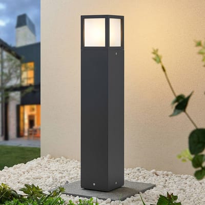 Lucande - Tuinpad verlichting - 1licht - Gegoten aluminium, polycarbonaat - H: 65 cm - E27 - donkergrijs
