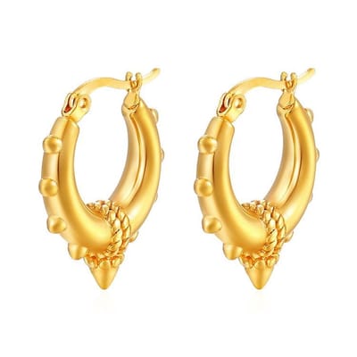 WeLoveSilver - chirurgisch stalen oorringen - Balinese stijl - goudkleurig - 27 mm