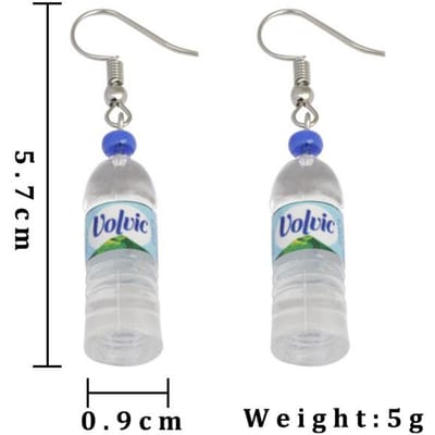 Nieuwigheid Creativiteit Nepflesje Dangle Oorbellen voor Vrouwen Grappige Mineraalwater Flesjes Haak Drop Oorbellen Nieuwe Mode Sieraden gray
