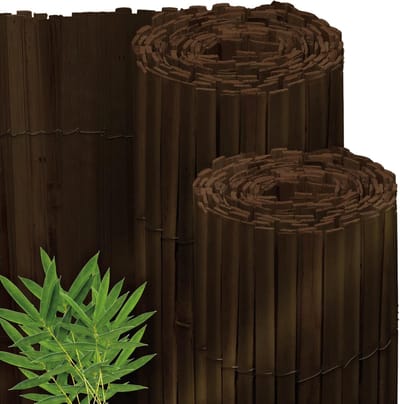 Sol Royal B55 – Privacy Scherm Bamboo Donkerbruin 80x600 cm – Weerbestendig Bamboe Mat – Robuust Natuurlijk Inkijkbescherming van Natuurlijk Bamboe Tuinscherm