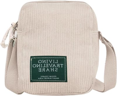 Schoudertas van corduroy voor dames, kleine tas met ritszakken, retro stijl, perfect voor uitjes en dagelijks gebruik