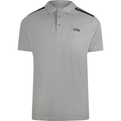 Cavalli Class Getapete Schouders Grijs Poloshirt