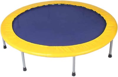 Kinder Trampoline - Fitness Rebounder - Binnen Buiten - Opvouwbaar Ontwerp - 122cm Doorsnee - Geel