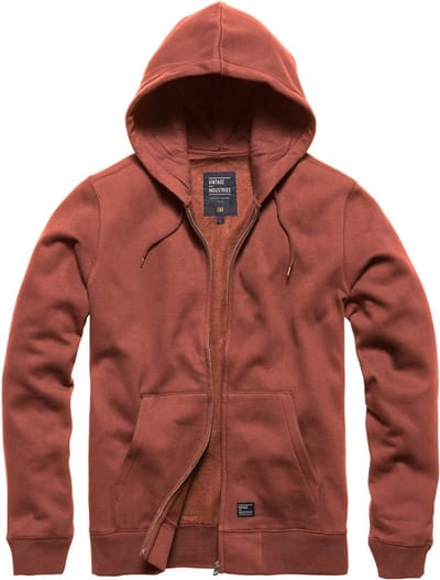 Vintage Industries Sweatjacke Redstone Hooded Sweatshirt Faded Red-M