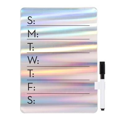 Kikkerland Familieplanner Magnetisch 20 X 30 Cm Zilver 2-delig
