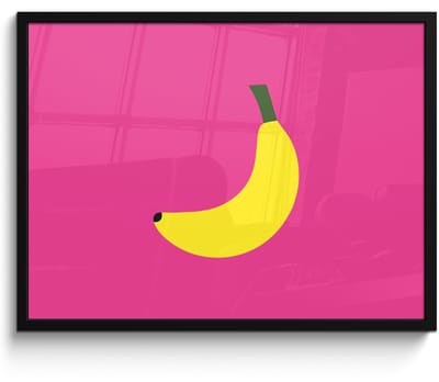 Poster in lijst - Fotolijst 70x50 cm - Posters - Banaan - Geel - Fruit - Posterlijst zwart - Decoratie - Wanddecoratie woonkamer - Muurdecoratie slaapkamer