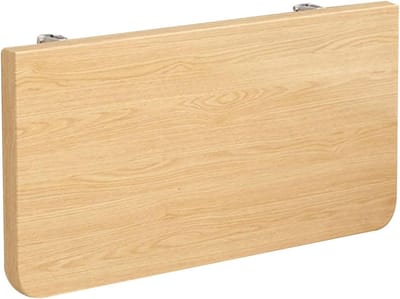 Wandmontage Tafel - Opklapbare Tafel Bureau - Ruimte Besparen - Driehoekige Steunbeugel - 100x45cm - Bruin