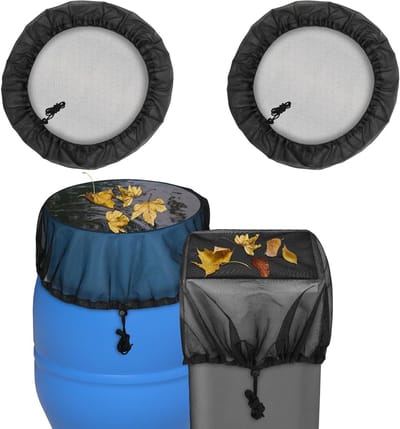 Set van 2 Regentonhoezen - Universeel Verstelbaar 95cm Mosquitonet met Trekkoord | Bescherming voor Wateropslag, Tuinirrigatie en Weerbestendige Oplossingen