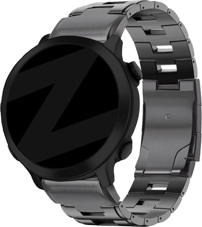 Bandz titanium schakel band geschikt voor Garmin Fenix 5 (Plus) / 6 (Pro) / 7 (Pro - Sapphire - Solar) / 8 - 47mm / E / Forerunner 745 / 935 / 945 / 955 / 965 / Quatix 5-6-7 - Hoogwaardig titanium bandje- Inclusief horloge inkorter - grafiet