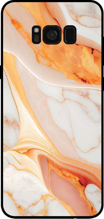 Smartphonica Telefoonhoesje voor Samsung Galaxy S8 met marmer opdruk - TPU backcover case marble design - Oranje geschikt voor Samsung Galaxy S8