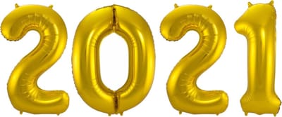 Ballon 2021 Oud En Nieuw Versiering Cijfers Nieuwjaar Goud 86Cm Ballonnen