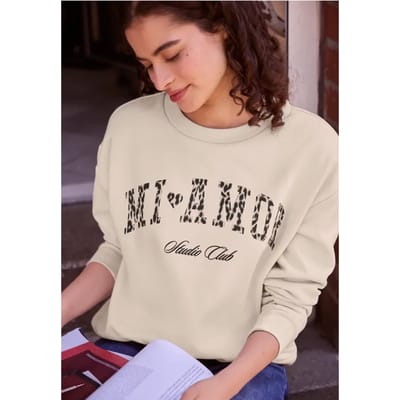Sweatshirt met ronde hals in Loose Fit-pasvorm