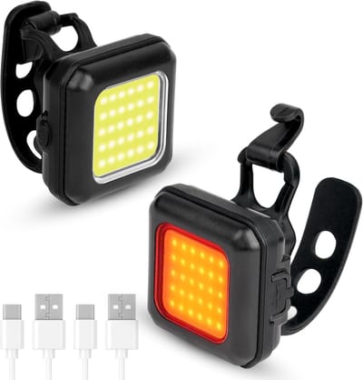 Fietsverlichting Set - Veiligheidslampjes - Nachtelijk Fietsen - Oplaadbaar Waterdicht - Mini Formaat - Multicolor