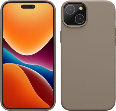 kwmobile Case voor iPhone 15 - Slank TPU-Hoesje met Zachte Afwerking - In taupe