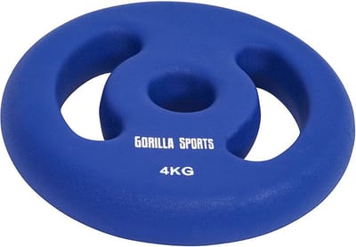 Gorilla Sports Gewichtsschijf - Halterschijven - 2 x 4 kg - Vinyl - Rubber coating - Gietijzer - 30 mm