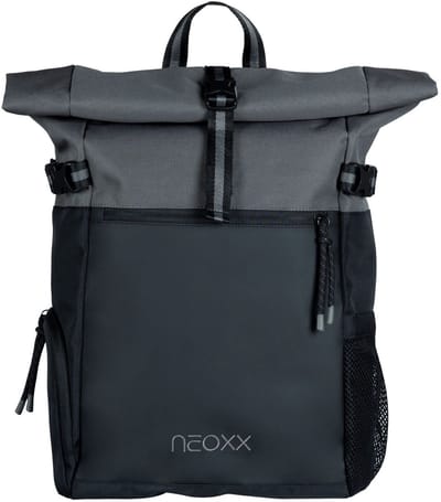 neoxx vrijetijdsrugzak rugzak met laptopvak Iconic Rolltop Backpack 19L Casual Grey zwart