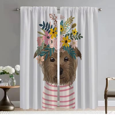 Elegante Kamergordijnen 2 Stuks Bloemen Vrienden Dieren Woonkamer Gordijn Keukengordijnen voor Camera Halloween Decoratie Shades W50xH70cmx2pcs-CL gray