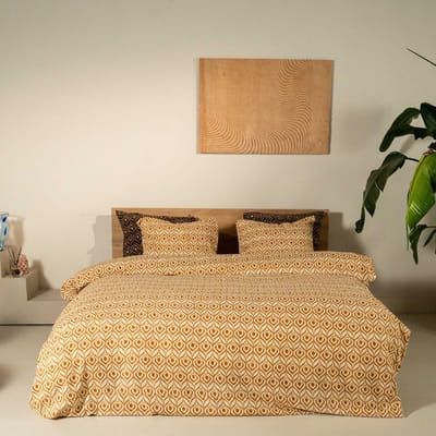 Kayori Yra Dekbedovertrek Flanel - 260x200-220 +2 slopen - Superzacht & Isolerend - Lits-jumeaux - Goud