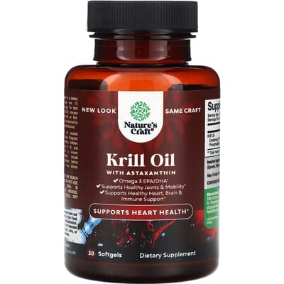 Nature's Craft, Krillolie met Astaxanthine, 30 Zachte Capsules