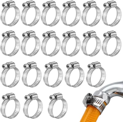 Dailygoody - Slangklemmen - 20 Stuks - Roestvrijstaal - 16-25 mm - Voorkom lekkages - Voor water en gas - Geschikt voor diverse slangen