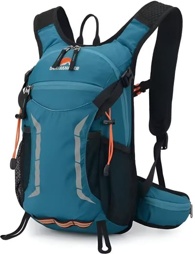 CarryQuest® - 25L Outdoor Klimtas - Waterdichte Nylon Hiking Backpack met Drinksysteem, Rugventilatie, Front-/Toploader, Meerdere Vakken & 16x23x40 cm - Blauw