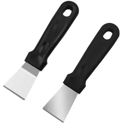 2-pack Blackstone Bakplaat Schraper Gereedschap Metaal Kleine Grill Schraper voor Buiten BBQ Stijve Grillpan Schoonmaak Schraper Spatel