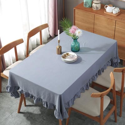 Aangepaste Ruches Katoenen Stof Tafelkleed Wasbaar Tafelkleed, Huis Bruiloft Feest Diner Banket Decoratie Luxe Tafelkleed 60x60cm