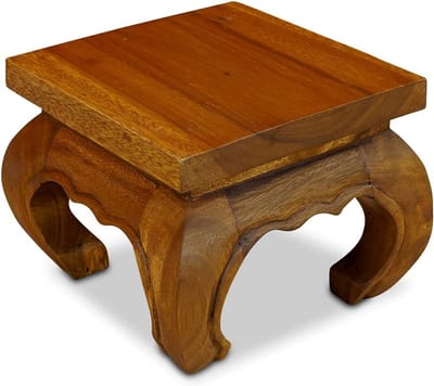 Opium Tafel - Bijzettafel Hout - Decoratief Gebruik - Handgemaakt Uniek Stuk - Medium Formaat - Bruin