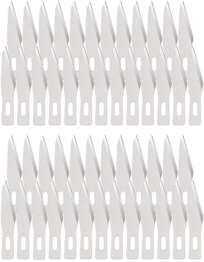Dailygoods- Reservemessen 50 Stuks - Afgeschuind - Voor Cutter/Precisie Mes - Lichtgewicht Roestvrij Staal - Inclusief Opbergdoos - Nauwkeurige Sneden - Snijbladen