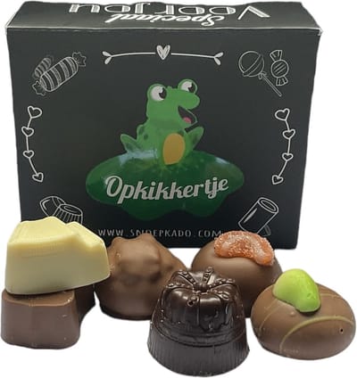 Bonbons - "Opkikkertje" - 225 gram - Assorti Topkwaliteit - Doosje met teksten - Cadeauverpakking