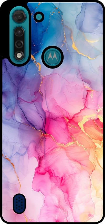 Smartphonica Telefoonhoesje Geschikt voor Motorola Moto G8 Power Lite met marmer opdruk - TPU backcover case marble design - Regenboog geschikt voor Motorola Moto G8 Power Lite