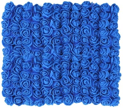 Kunstbloemen 144 stuks - Mini Kunstrozen - Schuimrozen voor Bruiloft - Doe-het-zelf Decoratie - Herbruikbare Bloemkoppen - Blauw 1,5 x 2,5 cm - Neprozen