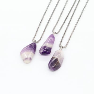 Gemstone ketting Amethist banded