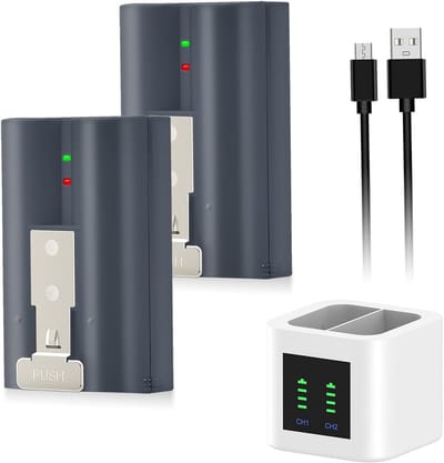 Reserve Accu - Oplaadbare Batterij - Beveiligingscamera - Dubbele Oplader - 6040mAh Capaciteit