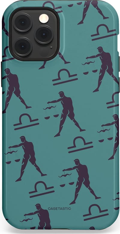 Casetastic Hoesje Geschikt voor Apple iPhone 12/12 Pro Magsafe - Stijlvolle Beschermende Duo-layer Case - Zodiak weegschaal