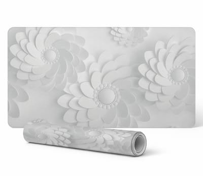 Vinyl bureauonderlegger met stijlvolle bloemenspiraalprint 120x60 cm