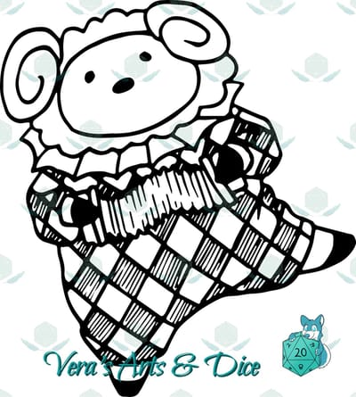 Schaap Clown Sticker - Dieren in het Dagelijks Leven - Schattige Stickers - Handgemaakte Stickers - Journaling - Bullet Journal - Scrapbooking - Leuke Stickers - Laptop Sticker - Telefoon Sticker - Cute - Dier - Lief